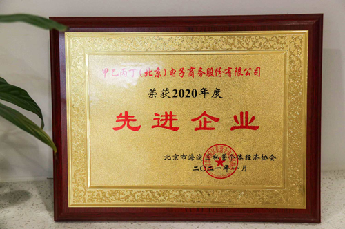 2021年荣获“2020年度先进企业”